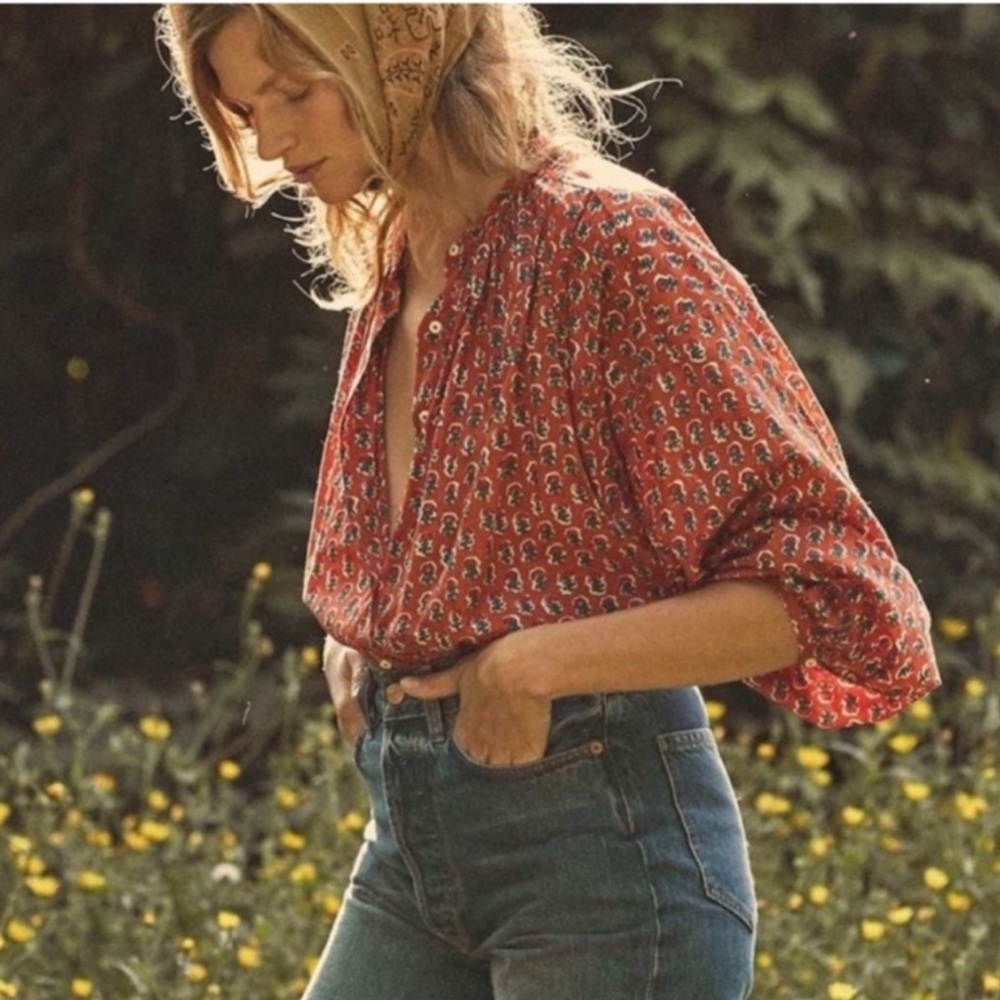 Doen Red Patterned Blouse